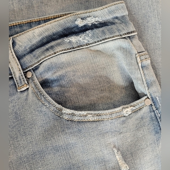 Insane Gene Plus Size High-Rise Button Fly Distressed Girlfriend Jeans - Sz 2XL - Picture 3 of 14